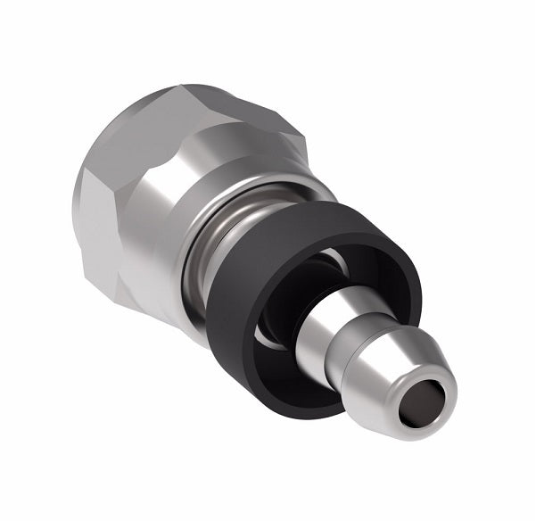 07.390-8-8 Aeroquip by Danfoss | Female Metric BSPP Swivel Socketless Reusable Hose Fitting | -08 Female Metric BSPP Swivel x -08 Push-On Hose Barb | Steel