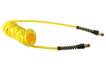 PU316-20B-Y by Coilhose | Flexcoil Air Hose | 3/16" Hose ID x 5/16" Hose OD | 1/4" Male NPT Swivel Strain Relief Fittings | Yellow | Polyurethane | 20ft