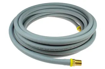 L38R100N by Coilhose | Lock-On Hose | 3/8" Hose ID | 21/32" Hose OD | 1/4" Lock-On Male NPT Thread Rigid- Gray | Rubber | 100ft