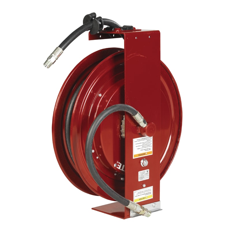 7335-D by Alemite | Shielded Reels for Oil | Bare Reel | Reel Inlet: 1/2" Female NPTF | Reel Outlet: 3/8" Female NPTF Swivel | Max Pressure: 1500 PSI