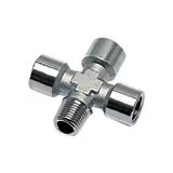 0909 00 17 by Parker | Legris Stud Fitting | 3/8" Male BSPT Thread x 3/8" Female BSPP Thread | 52 mm Length | Cross | Nickel-Plated Brass | Pack of 10