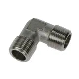 0914 00 13 by Parker | Legris Stud Fitting | 1/4" Male BSPT Thread x 1/4" Male BSPT Thread | 90° Elbow | Nickel-Plated Brass | Pack of 50