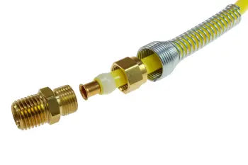 RK090 by Coilhose | Nylon Hose Fittings | Repair Kit | 1/4" Hose ID x 1/4" Rigid Male NPT Thread | Brass