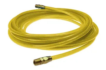 PFE60506TYZ by Coilhose | Flexeel® Reinforced Hose | 3/8" Hose ID | 9/16" Hose OD | 3/8" Male NPT Rigid Reusable Fittings | 50ft | Transparent Yellow | Straight | Polyurethane