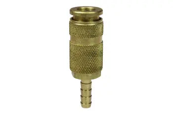 14A5H by Coilhose | CoilFlow™ Six Ball ARO Interchange Coupler | Automatic | 1/4" Body Size | 5/16" Hose Barb | Straight | Brass (Type 14A)