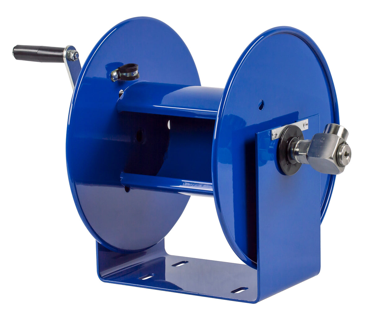 112P-3-8 by Coxreels | 100 Pure Flow Series | 4,000 PSI Hand Crank Hose Reel for Breathing Air & Clean Fluids | 3/8" Hose ID, 3/8" FNPT Inlet | Steel | 100ft Capacity, Hose Not Included