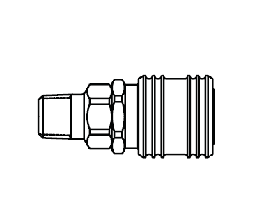 LL1100SL Hansen® by Danfoss | Pneumatic Quick Disconnect Coupling | 1000 Series | 1/4" Male NPTF x 1/4" Body Size | Socket | NBR Seal | Stainless Steel