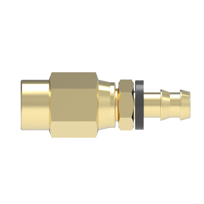 10006B-256 Weatherhead by Danfoss | Female Pipe Swivel Field Attachable Push-On Fitting | 100 'B' Series Barb-Tite | -06 Female Pipe Swivel x -06 Push-On Hose Barb | Brass