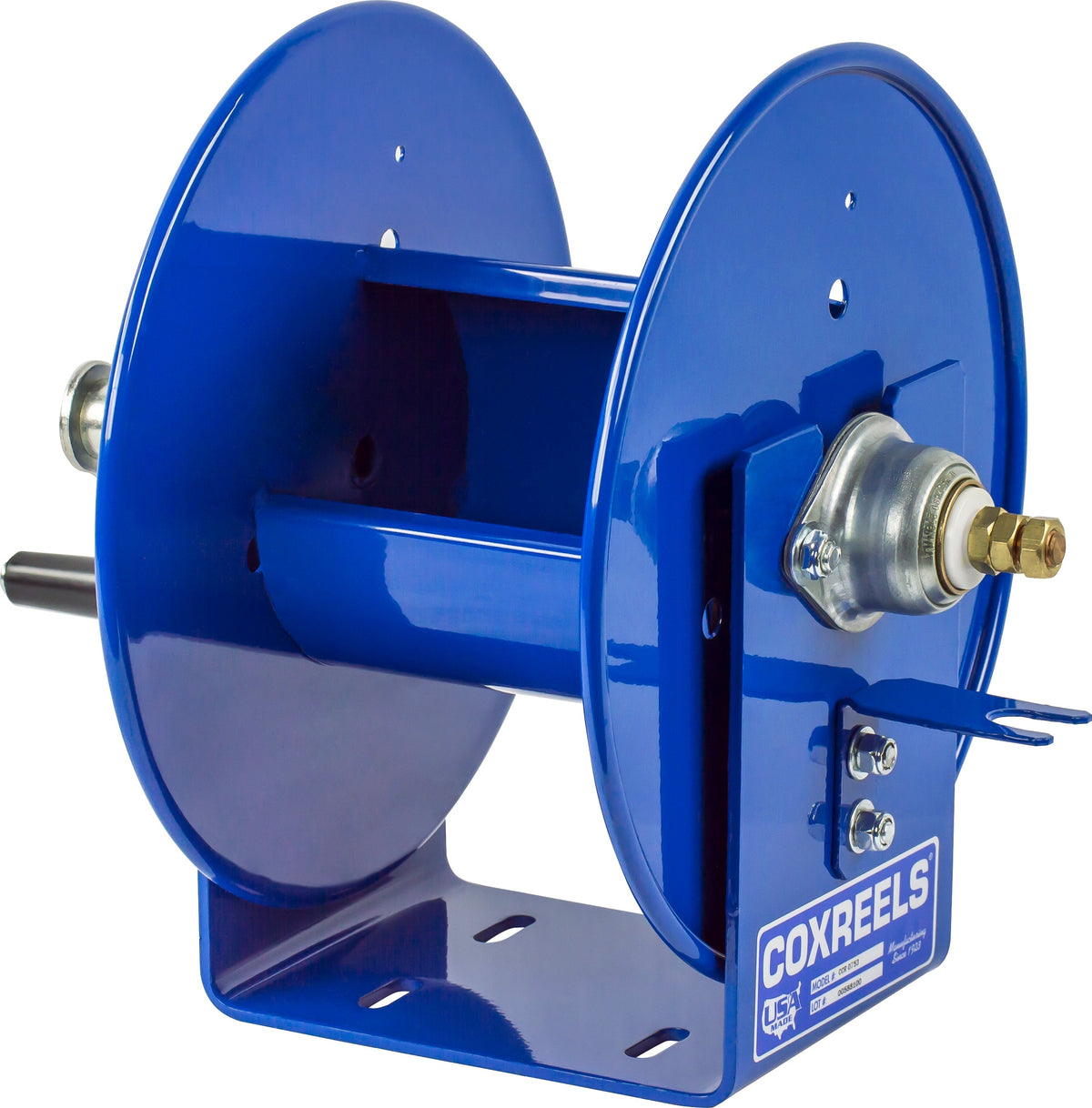 112WCL-6-01 by Coxreels | 100WCL Series | Hand Crank Welding Cable Reel | #1 Cable, 450A | Steel | 150ft Capacity, Cable Not Included