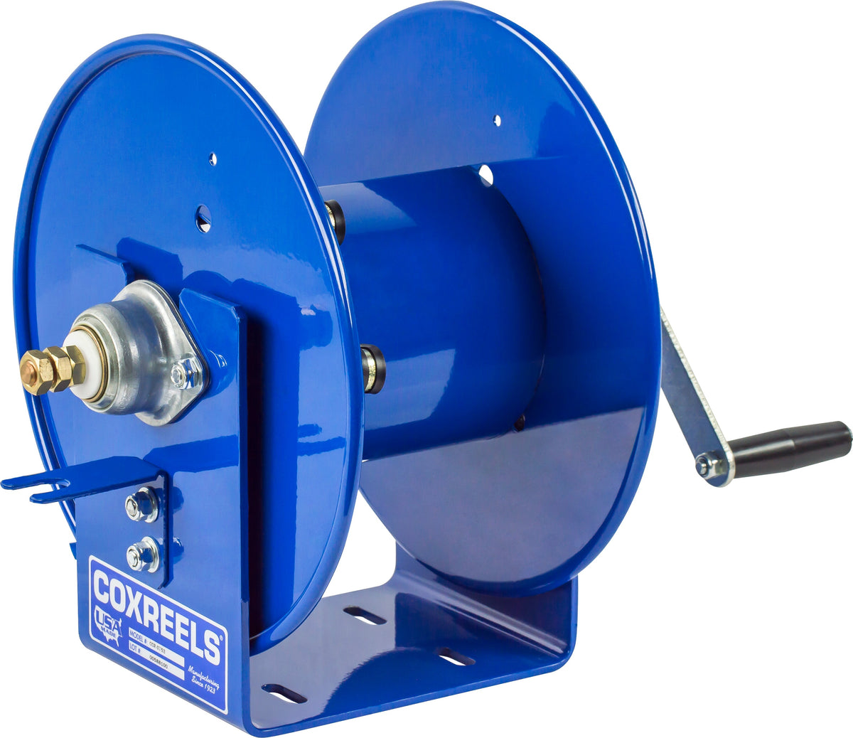 112WCL-6-02 by Coxreels | 100WCL Series | Hand Crank Welding Cable Reel | #2 Cable, 450A | Steel | 165ft Capacity, Cable Not Included