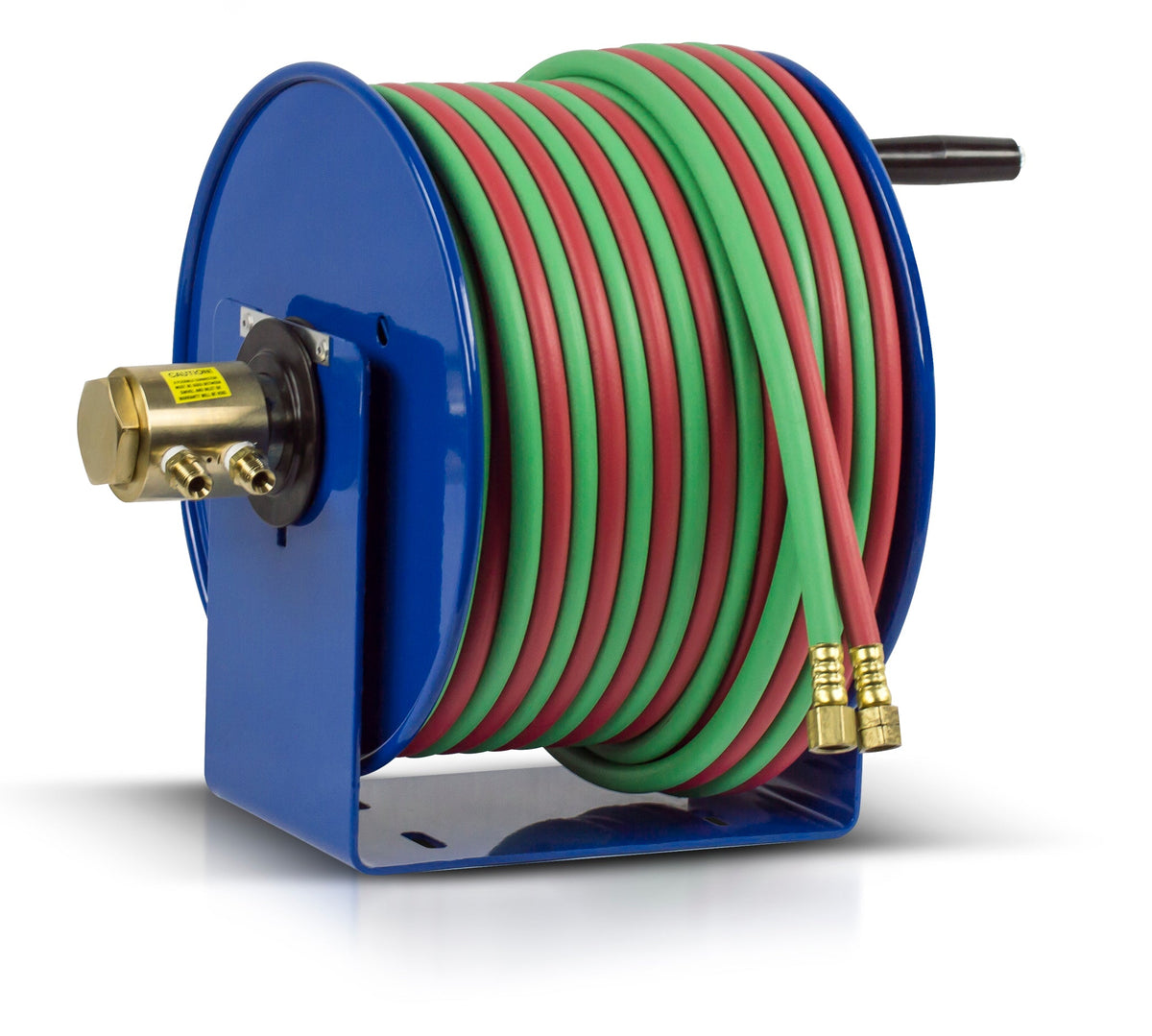 117W-1-200 by Coxreels | 100W Series | 200 PSI Hand Crank Hose Reel for Oxy-Acetylene Welding | 1/4" Hose ID, 1/4" FNPT Inlet x 1/4" MNPT Hose End | Steel | 200ft Twin EPDM Hose Included