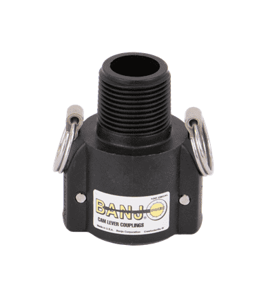 100BB by Banjo | Cam Lever Coupling | Part B | 1" Female Coupling x 1" Male Thread BSP | 75 PSI | Polypropylene | Pack of 10