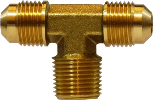 10203 by Midland | SAE 45° Flare Fitting | Branch Forged | 3/16" Male SAE 45° Flare x 3/16" Male SAE 45° Flare x 1/8" Male NPT | Tee | Brass