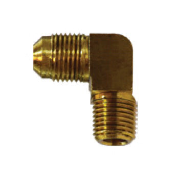10302B by Midland | SAE 45° Flare Fitting | Barstock | 5/8" Male SAE 45° Flare x 3/8" Male NPTF | 90° Elbow | Brass