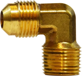 10311 by Midland | SAE 45° Flare Fitting | 5/8" Male SAE 45° Flare x 1/4" Male NPTF | 90° Elbow | Brass