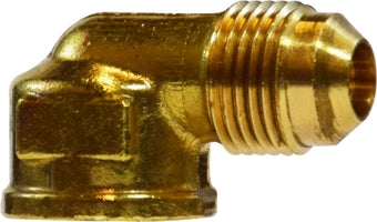 10324 by Midland | SAE 45° Flare Fitting | 1/2" Male SAE 45° Flare x 3/8" Female NPTF | 90° Elbow | Brass