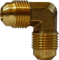 10408 by Midland | SAE 45° Flare Fitting | Forged Flare | 3/8" Male SAE 45° Flare | 90° Elbow | Brass