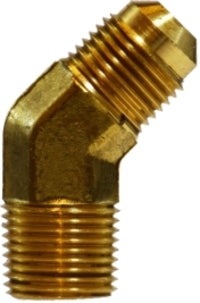 10460 (10-460) by Midland | SAE 45° Flare Fitting | 5/8" Male SAE 45° Flare x 3/8" Male NPTF | 45° Elbow | Brass