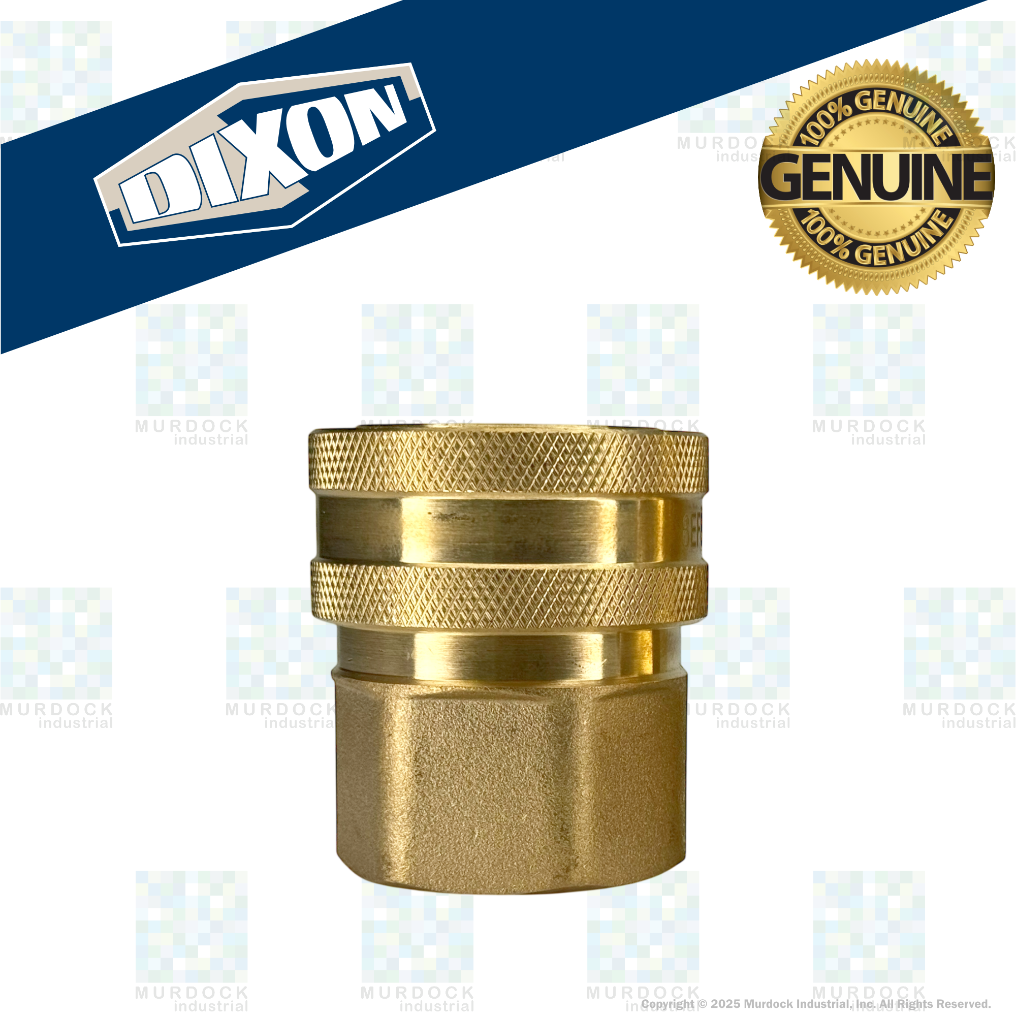 10EF10-B by Dixon Valve | Hydraulic Quick Disconnect Coupling | E-Series | 1-1/4" Female NPTF x 1-1/4" Straight-Through Interchange | Socket | Nitrile Seal | Brass