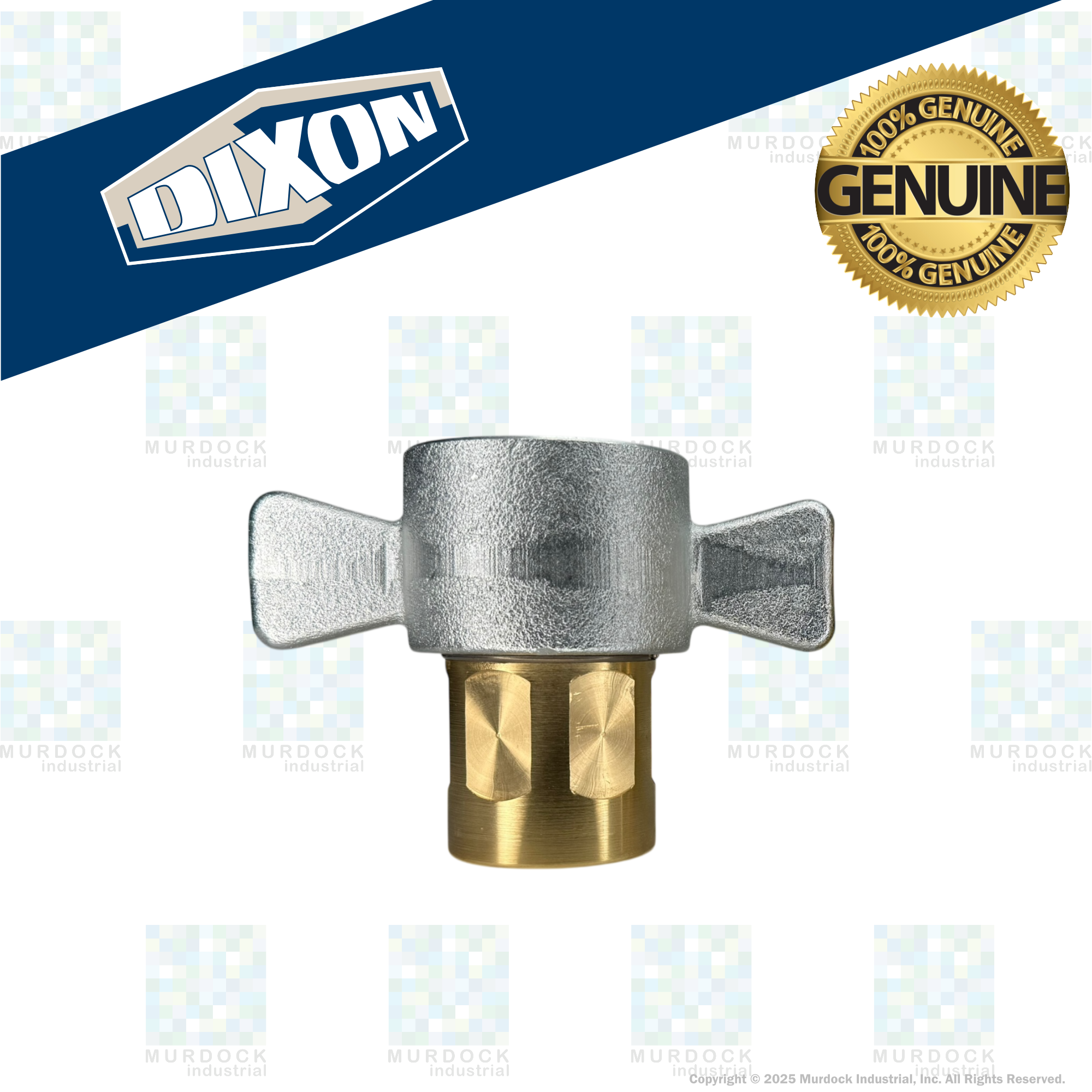 10WF10-B by Dixon Valve | Hydraulic Quick Disconnect Coupling | W-Series | 1-1/4" Female NPTF x 1-1/4" Wingstyle Interchange | Socket | Nitrile Seal | Brass