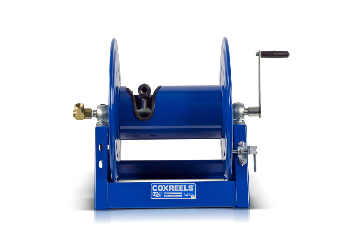 1125-4-500 by Coxreels | 1125 Series | 3,000 PSI Hand Crank Hose Reel | 1/2" Hose ID, 1/2" FNPT Inlet | Steel | 500ft Capacity, Hose Not Included