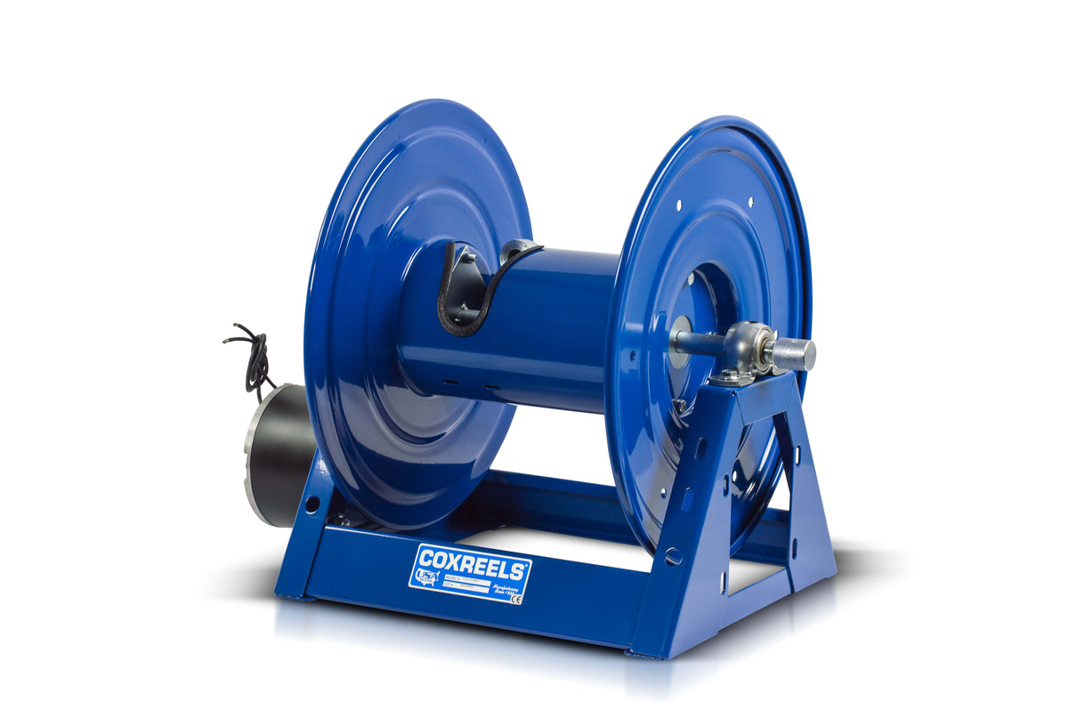 1125-4-325-EF by Coxreels | 1125 Series | 3,000 PSI Motor Driven Hose Reel | 24V DC 1/3 HP Electric Motor | 1/2" Hose ID, 1/2" FNPT Inlet | Steel | 325ft Capacity, Hose Not Included