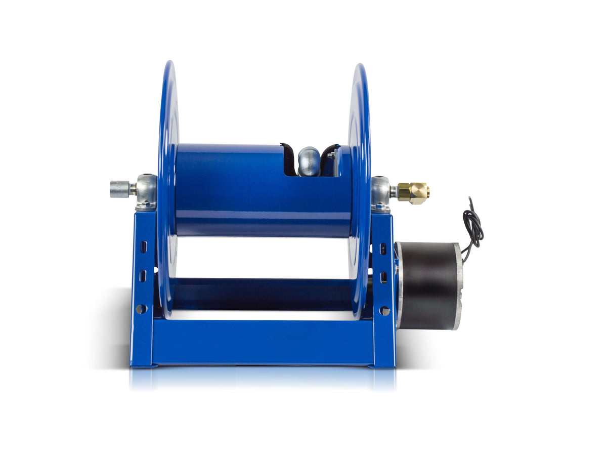 1125-4-325-E by Coxreels | 1125 Series | 3,000 PSI Motor Driven Hose Reel | 12V DC 1/3 HP Electric Motor | 1/2" Hose ID, 1/2" FNPT Inlet | Steel | 325ft Capacity, Hose Not Included