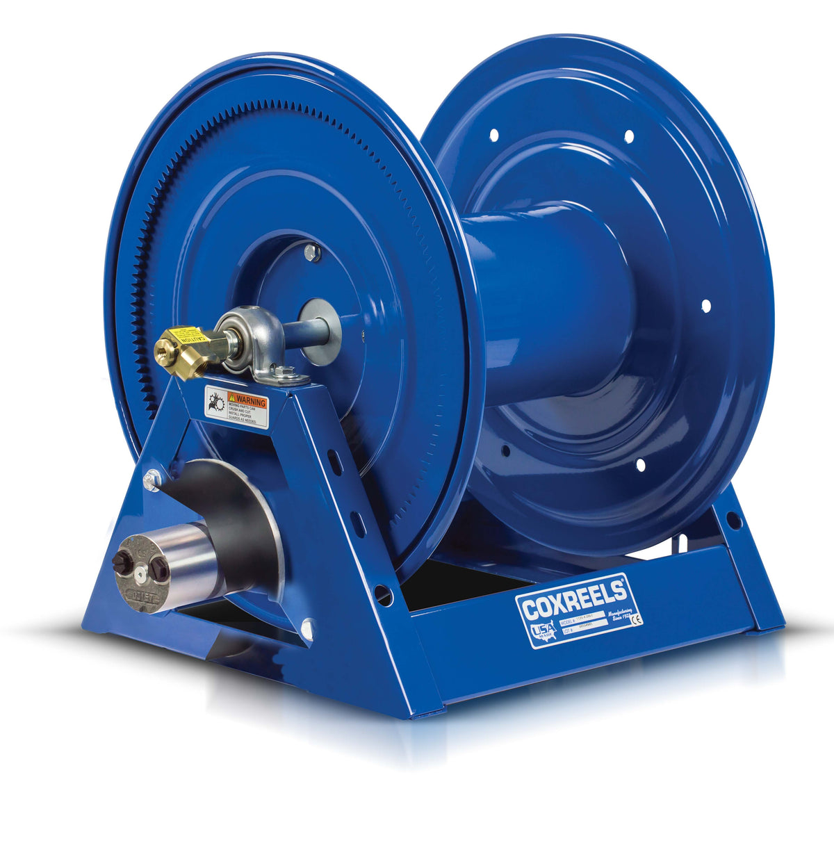 1125P-4-6-H by Coxreels | 1125 Pure Flow Series | 6,000 PSI Motor Driven Hose Reel for Breathing Air & Clean Fluids | Hydraulic Motor | 1/2" Hose ID, 1/2" FNPT Inlet | Steel | 100ft Capacity, Hose Not Included