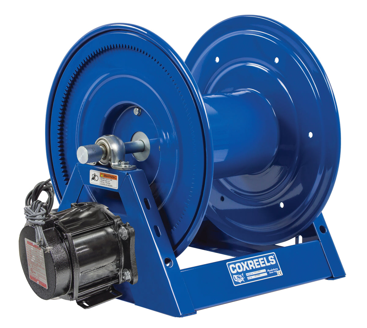 1125-4-200-EA-BYXX by Coxreels | Storage Series | Motor Driven Hose Storage Reel | 115V AC 1/2 HP Explosion Proof Electric Motor | 12" Drum Width | Steel | Hose Not Included