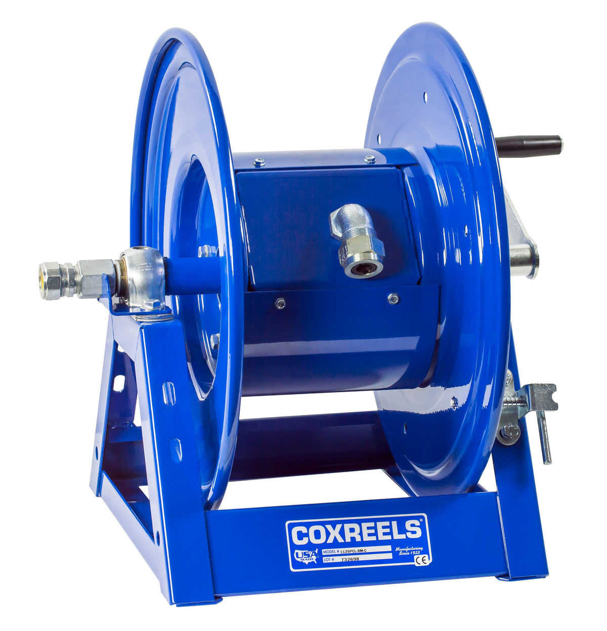 1125PCL-8312-C by Coxreels | 1125PCL Series | Hand Crank Cord Reel | 12/3 SO Cord, 30A, 600V | Steel | 250ft Capacity, Cord Not Included