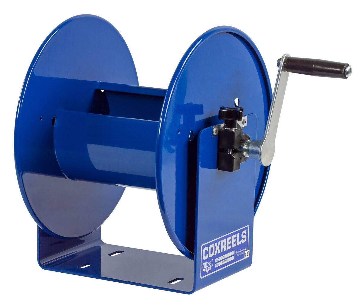 112Y-12 by Coxreels | 112Y Series | Hand Crank Cord Storage Reel | 8/3 or 10/3 Cord | Steel | 150/225ft Capacity, Cord Not Included