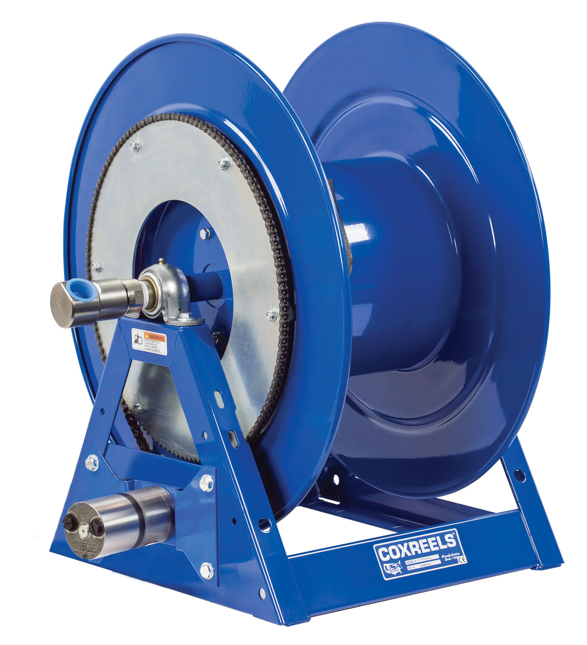 1175-6-150-H by Coxreels | 1175 Series | 3,000 PSI Motor Driven Hose Reel for Hydraulic Oil | Hydraulic Motor | 1" Hose ID, 1" FNPT Inlet | Steel | 150ft Capacity, Hose Not Included