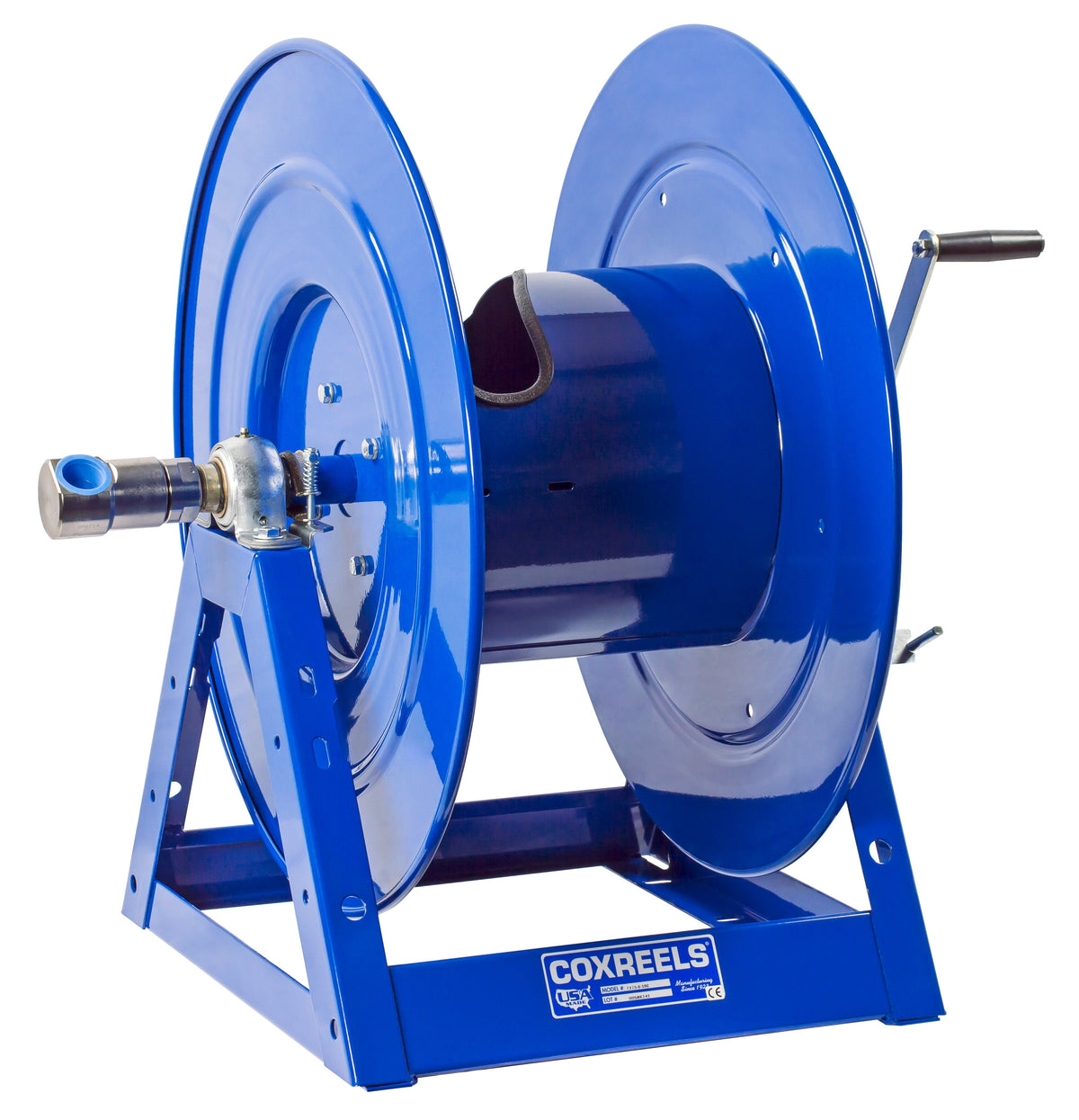 1175-6-50 by Coxreels | 1175 Series | 3,000 PSI Hand Crank Hose Reel | 1" Hose ID, 1" FNPT Inlet | Steel | 50ft Capacity, Hose Not Included