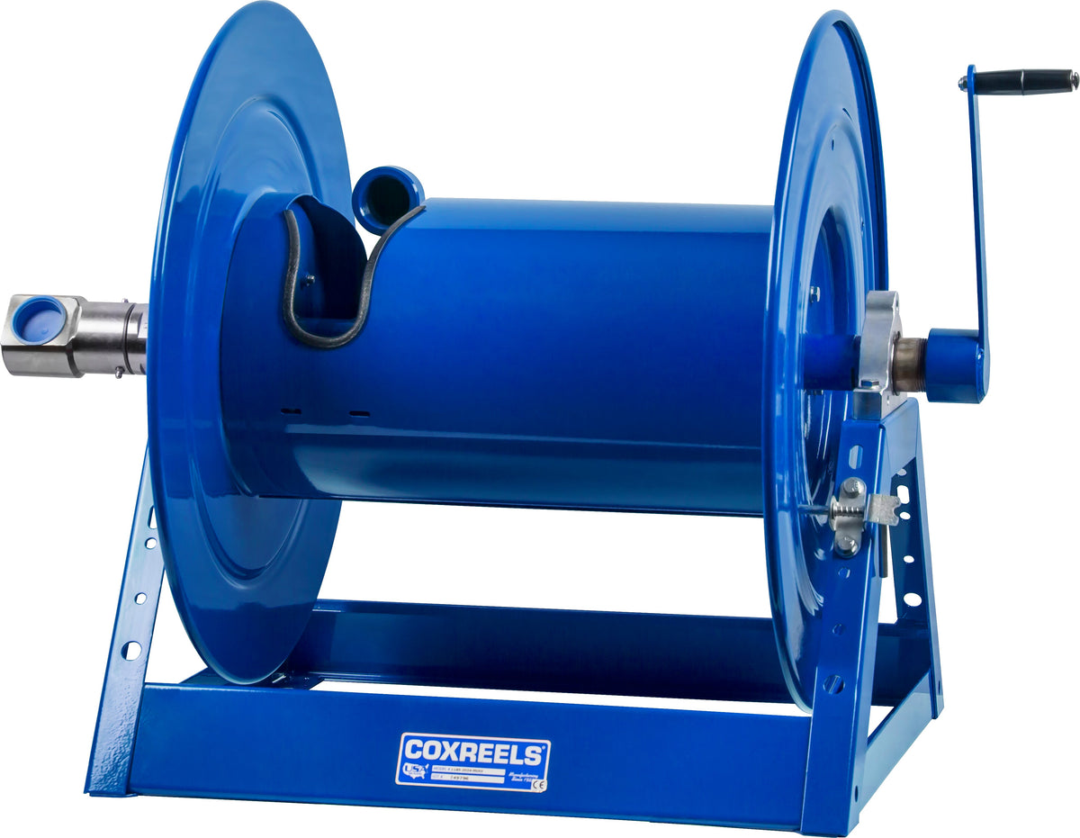 1185-3324-BUXX by Coxreels | 1185-BUXX Series | 3,000 PSI Hand Crank Hose Reel | 1-1/2" Hose ID, 1-1/2" FNPT Inlet | Steel | 175ft Capacity, Hose Not Included