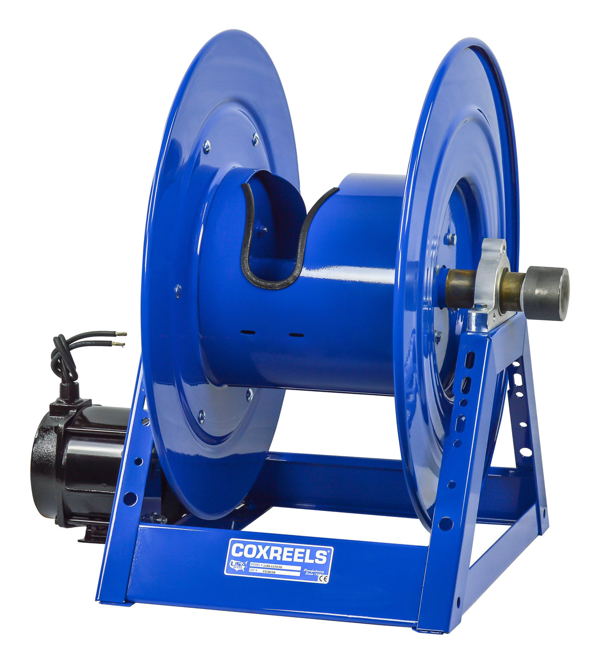 1185-3328-EA-BYXX by Coxreels | Storage Series | Motor Driven Hose Storage Reel | 115V AC 1/2 HP Explosion Proof Electric Motor | 33" Drum Width | Steel | Hose Not Included