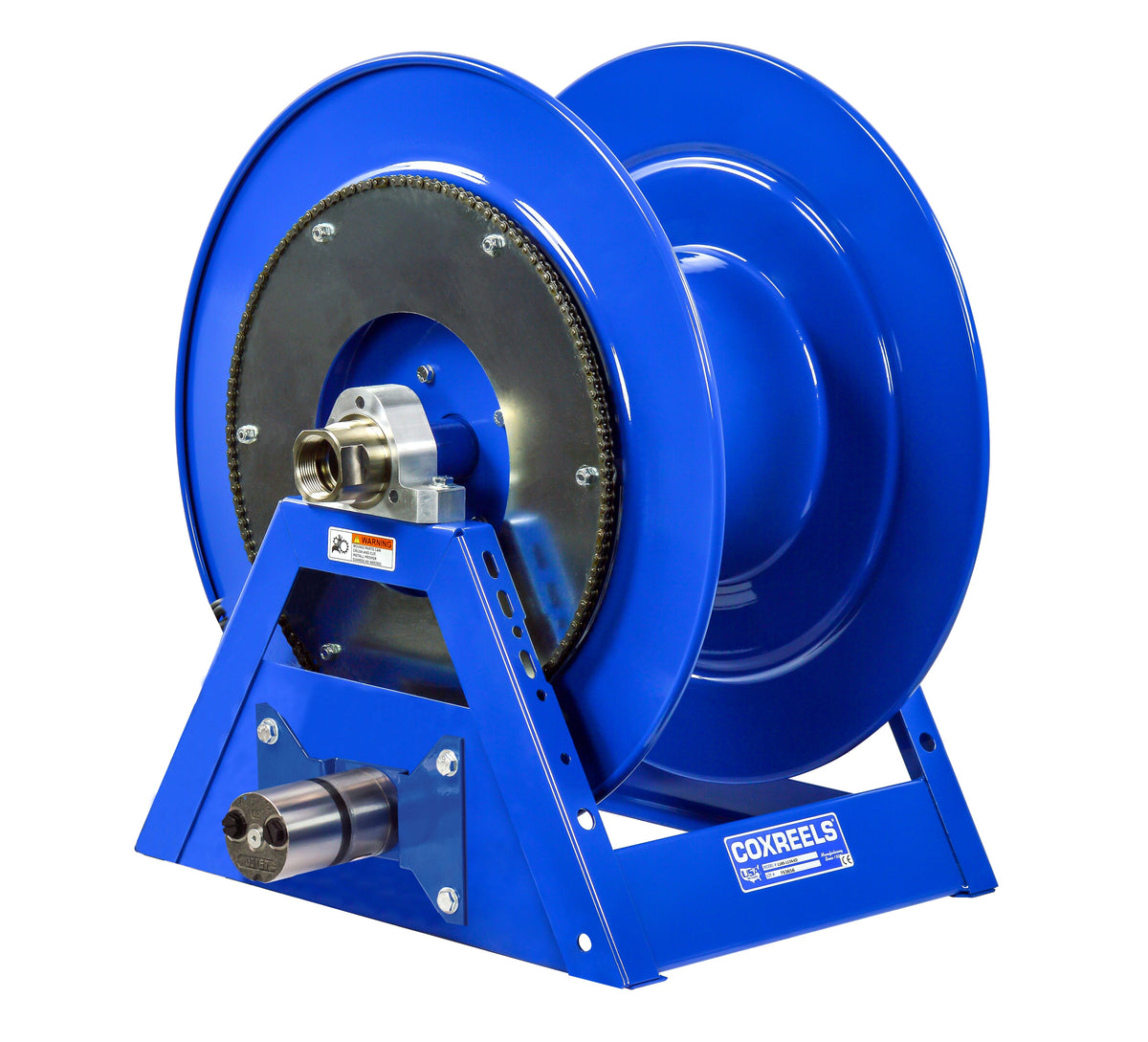 1185-2028-H by Coxreels | 1185 Series | 1,500 PSI Motor Driven Hose Reel for Hydraulic Oil | Hydraulic Motor | 1-1/2" Hose ID, 1-1/2" FNPT Inlet | Steel | 125ft Capacity, Hose Not Included