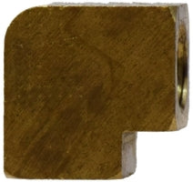 12112 by Midland | Inverted Flare Fitting | 3/8" Female Inverted Flare x 1/4" Female NPTF | 90° Elbow | Brass