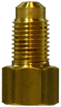 12202 (12-200) by Midland | Inverted Flare Auto Fitting | Dual Master Cylinder Adapter | 5/16" Male Flare x 3/16" Female Inverted Flare | Straight | Brass
