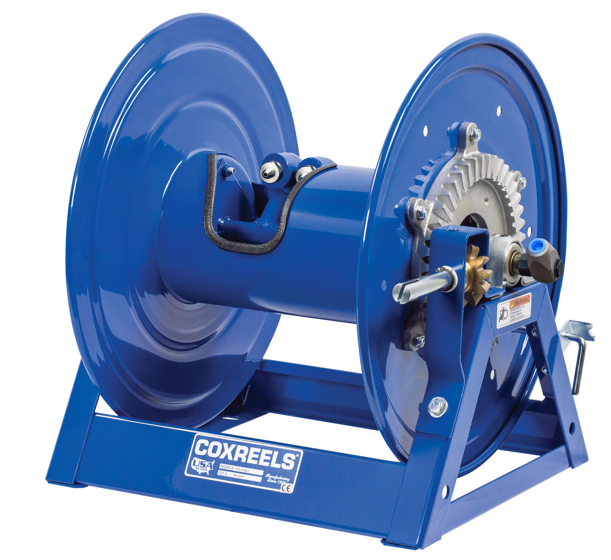 1275HPL-A-12 by Coxreels | 1275HP Series | 10,000 PSI Dual Hose Hand Crank Hose Reel for Hydraulic Oil | 1/4" Hose ID, 1/4" FNPT Inlet | Steel | 200ft Capacity, Hose Not Included