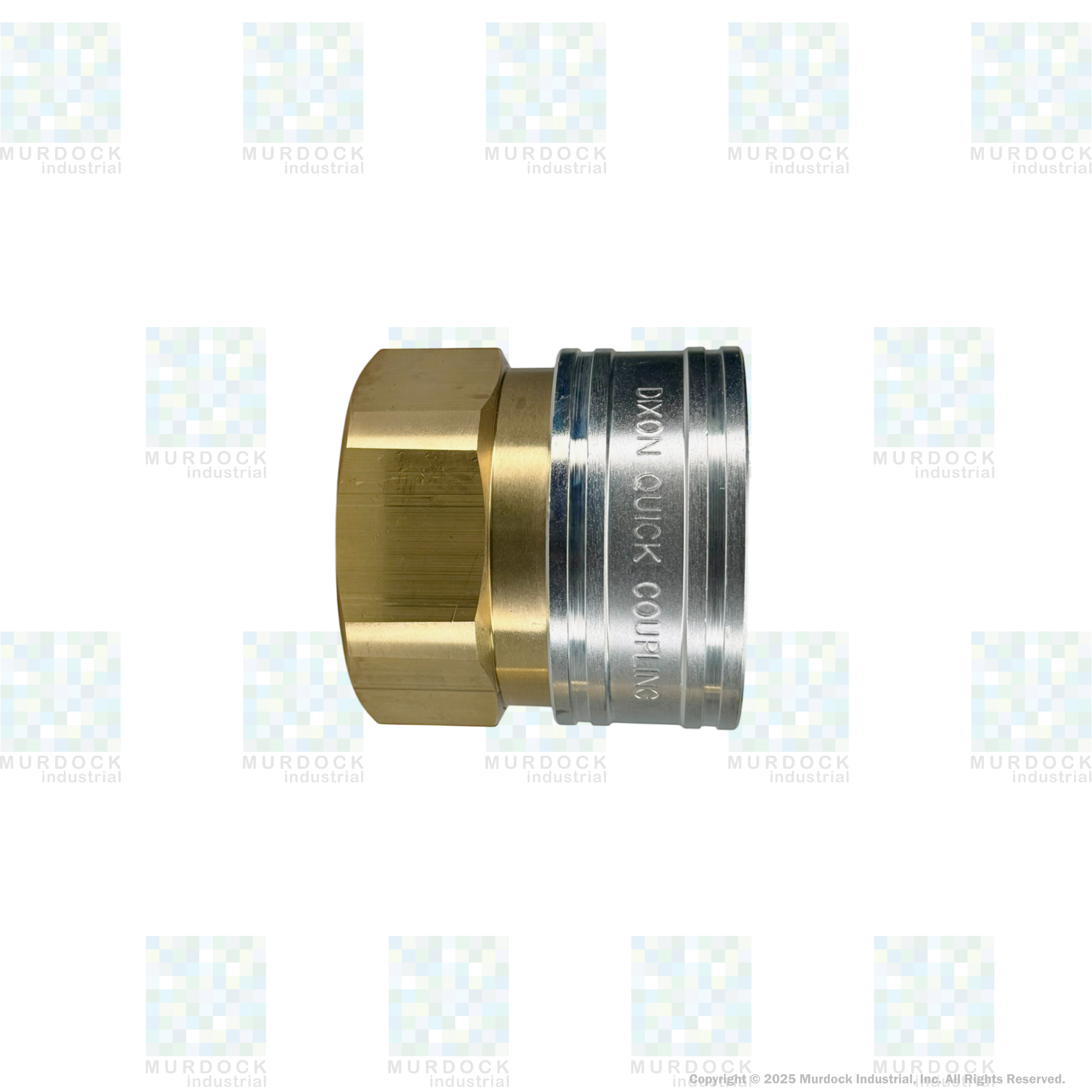 12EF12-B by Dixon Valve | Hydraulic Quick Disconnect Coupling | E-Series | 1-1/2" Female NPTF x 1-1/2" Straight-Through Interchange | Socket | Nitrile Seal | Brass