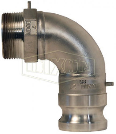 300F-90SS by Dixon Valve | Cam & Groove Adapter | 90° Elbow | Type F | 3" Adapter x 3" Male NPT | 316 Stainless Steel