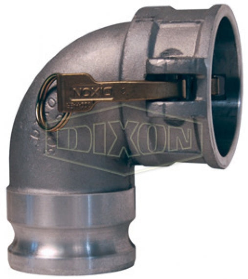 600DA-90AL by Dixon Valve | Cam & Groove Coupler | 90° Elbow | Type DA | 6" Adapter x 6" Coupler | Aluminum