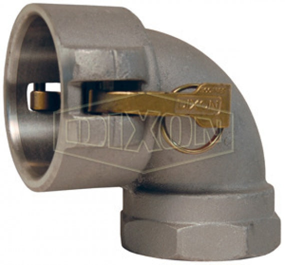 400D-90AL by Dixon Valve | Cam & Groove Coupling | 90° Elbow | Type D | 4" Coupler x 4" Female NPT | Aluminum