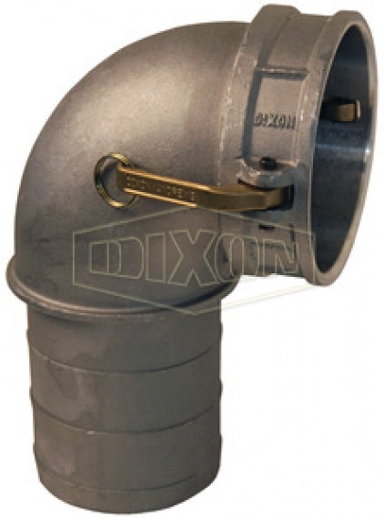 200C-90AL by Dixon Valve | Cam & Groove Coupler | 90° Elbow | Type C | 2" Coupler x 2" Hose Shank | Aluminum
