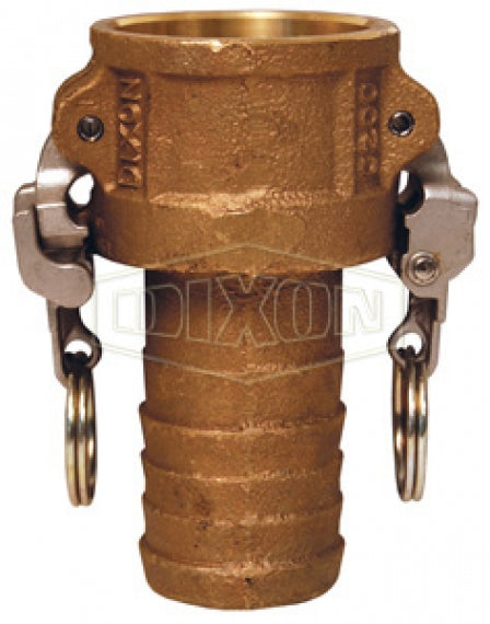 BC100EZ by Dixon Valve | EZ Boss-Lock Cam & Groove Coupler | Type C | 1" Coupler x 1" Hose Shank | Brass