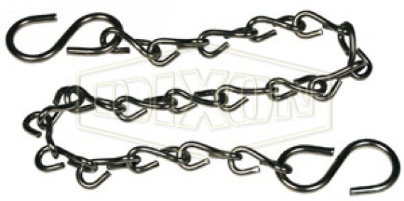 CH-SS-12 by Dixon Valve | Cam & Groove | Jack Chain with S-Hook | 12" Length | Stainless Steel