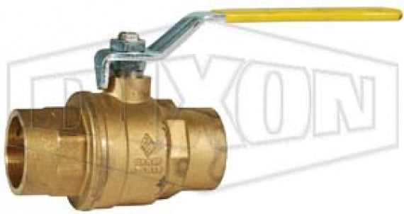 FBV75SE by Dixon Valve | Solder End Ball Valve | Full Port | 3/4" Female NPT x 3/4" Female NPT | Brass