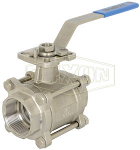 BV2IGN40011-A by Dixon Valve | 3-Piece Industrial Ball Valve | Full Port | 4" Female NPT x 4" Female NPT | Stainless Steel
