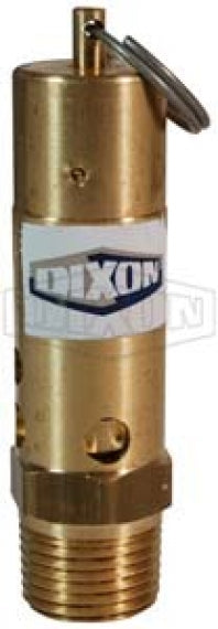 SV100HD by Dixon Valve | Safety Pop-Off Valve | Heavy Duty, High Capacity | 1/2" Male NPT | 100 PSI Preset Pressure | 208 SCFM | Brass