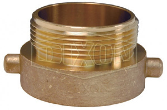 HA25NYFD25F Dixon Cast Brass Hydrant Adapter - Pin Lug - 2-1/2" Female NYFD x 2-1/2" Male NST(NH)